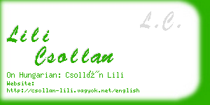 lili csollan business card